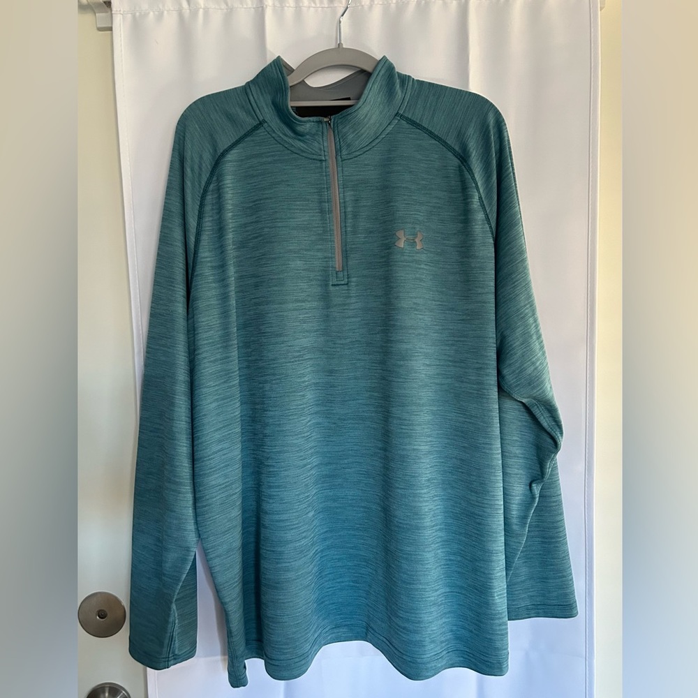 Under Armour teal heather quarter zip round neck pullover XXL